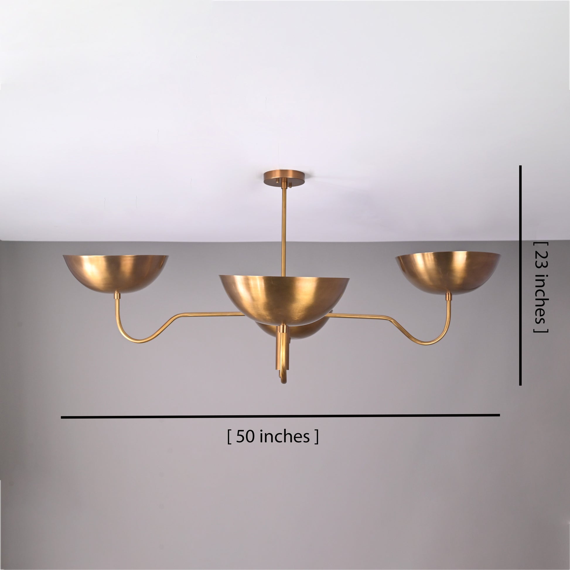 4 Lights Modern Brass Chandelier Large Brass Pendant Light by Brass Leaf Studio 32366