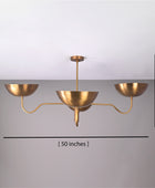 4 Lights Modern Brass Chandelier Large Brass Pendant Light by Brass Leaf Studio 32366