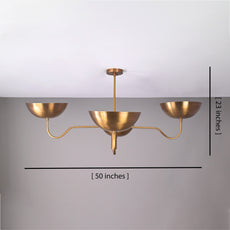 Industrial Brass Made, 4 Lights Modern Brass Chandelier Large Brass Pendant Light Mid Century Sputnik Light Fixture Orbital Ceiling Lamp Brass Patina Finish
