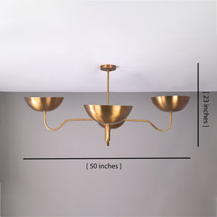 4 Lights Modern Brass Chandelier Large Brass Pendant Light by Brass Leaf Studio 32366