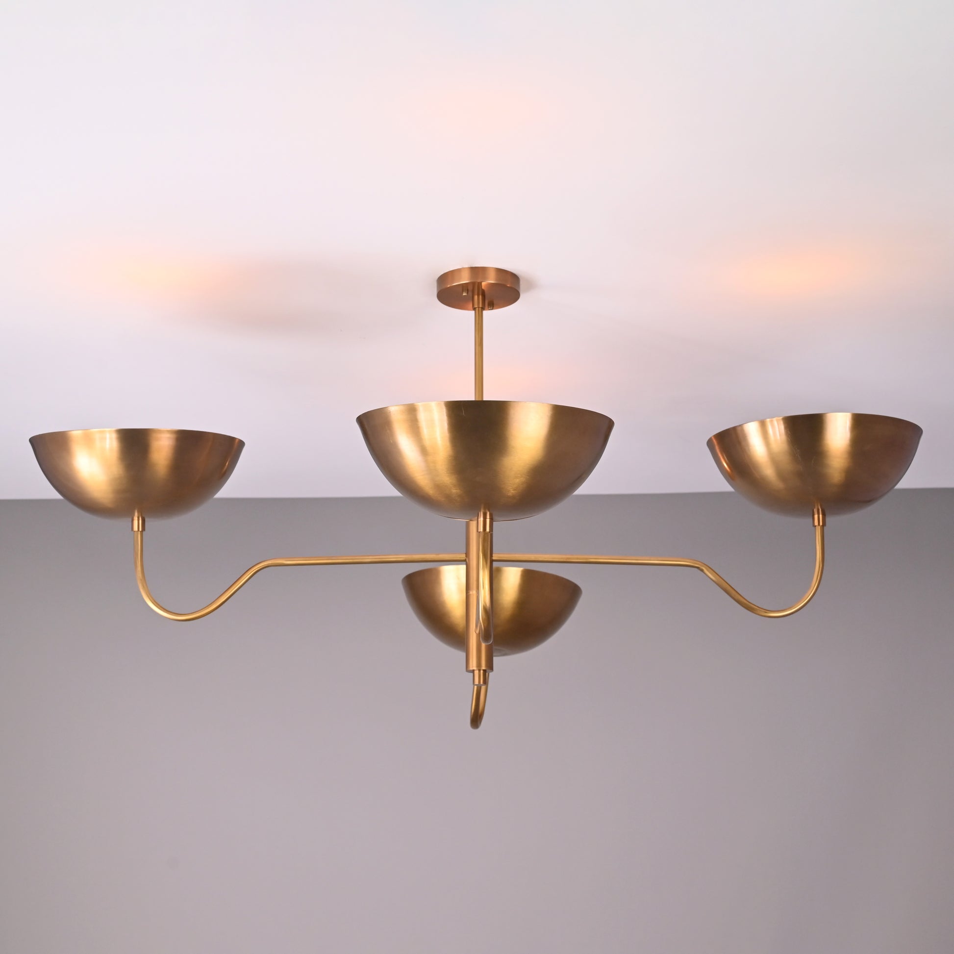 4 Lights Modern Brass Chandelier Large Brass Pendant Light by Brass Leaf Studio 32366