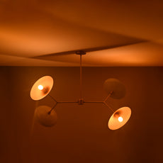 Brass Leaf Studio Industrial Brass Made, 4 Lights Brass Ceiling Light Mid Century Modern Pendant Lamp 42