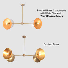 Brass Leaf Studio Industrial Brass Made, 4 Lights Brass Ceiling Light Mid Century Modern Pendant Lamp 42