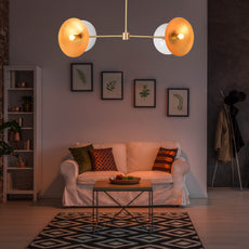 Brass Leaf Studio Industrial Brass Made, 4 Lights Brass Ceiling Light Mid Century Modern Pendant Lamp 42