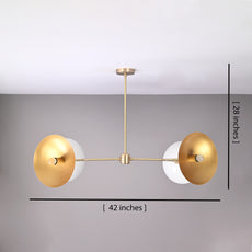 Brass Leaf Studio Industrial Brass Made, 4 Lights Brass Ceiling Light Mid Century Modern Pendant Lamp 42