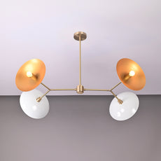 Brass Leaf Studio Industrial Brass Made, 4 Lights Brass Ceiling Light Mid Century Modern Pendant Lamp 42