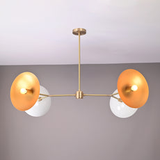Brass Leaf Studio Industrial Brass Made, 4 Lights Brass Ceiling Light Mid Century Modern Pendant Lamp 42