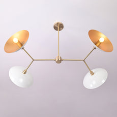Brass Leaf Studio Industrial Brass Made, 4 Lights Brass Ceiling Light Mid Century Modern Pendant Lamp 42