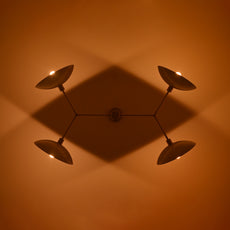 Brass Leaf Studio Industrial Brass Made, 4 Lights Brass Ceiling Light Mid Century Modern Pendant Lamp 42