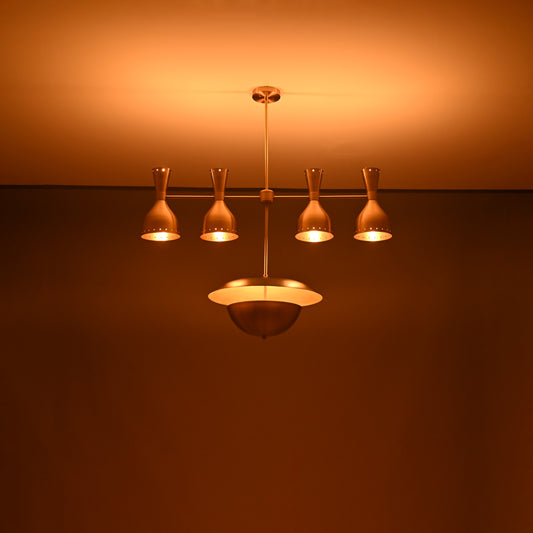 Industrial Brass Made, 9 Lights Brass Ceiling Light Mid Century Modern Pendant Lamp 40" Wide Premium Quality Ceiling Light Fixture Made of Full