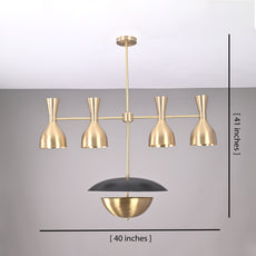 Industrial Brass Made, 9 Lights Brass Ceiling Light Mid Century Modern Pendant Lamp 40
