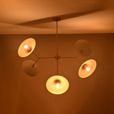 Brass Leaf Studio Industrial Brass Made, 6 Lights Brass Ceiling Light Mid Century Modern Pendant Lamp 42