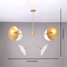 Brass Leaf Studio Industrial Brass Made, 6 Lights Brass Ceiling Light Mid Century Modern Pendant Lamp 42