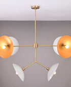 6 Lights Brass Ceiling Light Mid Century Modern Pendant Lamp 42