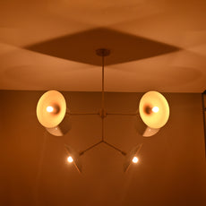 Brass Leaf Studio Industrial Brass Made, 6 Lights Brass Ceiling Light Mid Century Modern Pendant Lamp 42