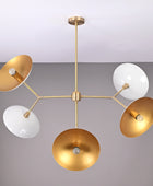 6 Lights Brass Ceiling Light Mid Century Modern Pendant Lamp 42