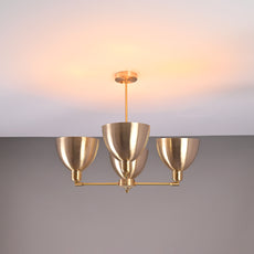 Industrial Brass Made, 4 Lights Brass Ceiling Light Mid Century Modern Pendant Lamp 33