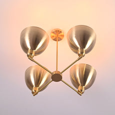 Industrial Brass Made, 4 Lights Brass Ceiling Light Mid Century Modern Pendant Lamp 33