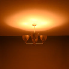 Industrial Brass Made, 4 Lights Brass Ceiling Light Mid Century Modern Pendant Lamp 33