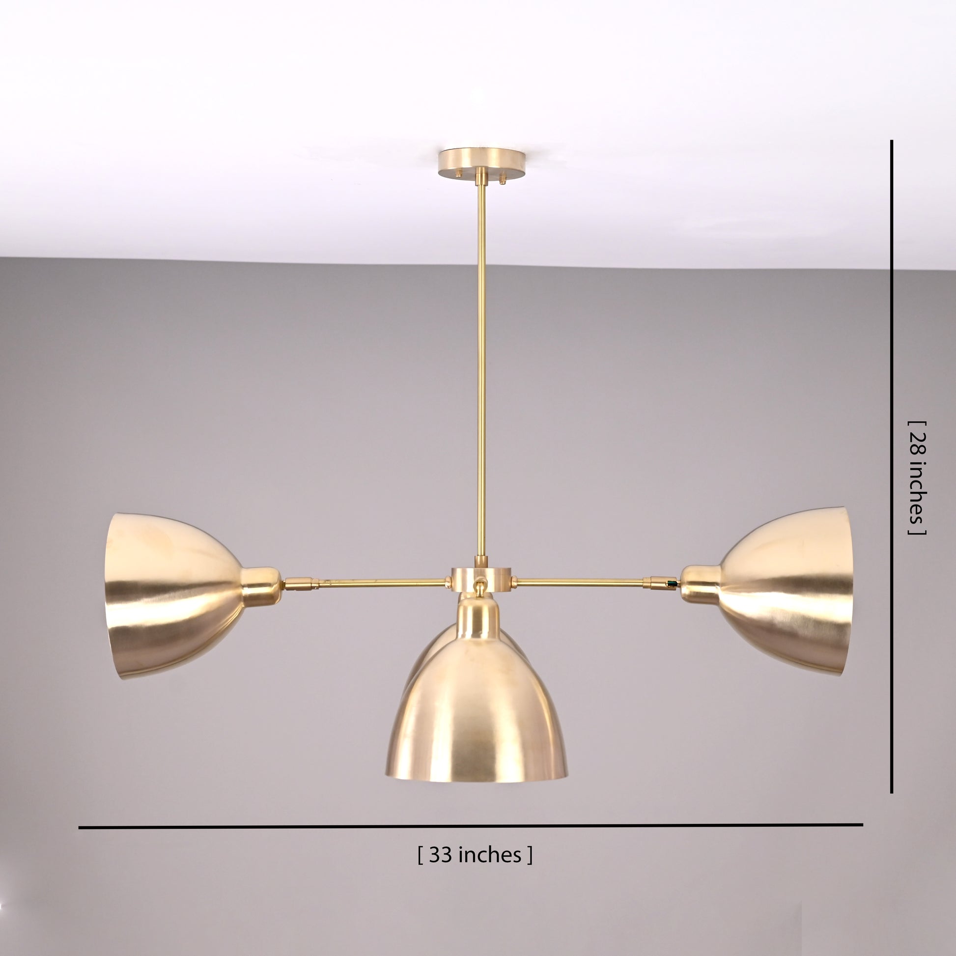 4 Lights Brass Ceiling Light Pendant Lamp 33" wide High Quality Light Fixture 32370