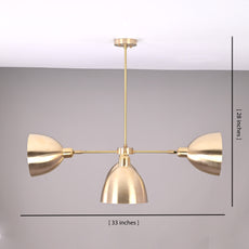Industrial Brass Made, 4 Lights Brass Ceiling Light Mid Century Modern Pendant Lamp 33