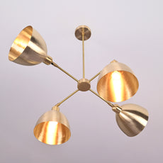 Industrial Brass Made, 4 Lights Brass Ceiling Light Mid Century Modern Pendant Lamp 33