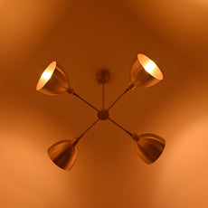 Industrial Brass Made, 4 Lights Brass Ceiling Light Mid Century Modern Pendant Lamp 33