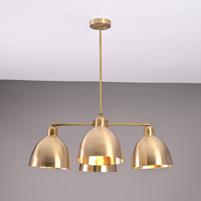 Modern Industrial Brass Chandelier – Customizable Ceiling Light Fixture Handmade | Adjustable Finish | 33"x28" - 32370