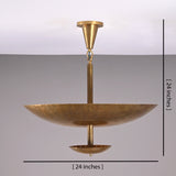 Elegant Custom Brass & Glass Chandelier | Mid Century Modern Pendant Light | Uplifting Ceiling Light Fixture | Handmade Lighting |  - 32373