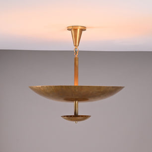 6 Lights Elegant Disc Pendant Ceiling Light Raw Brass finish Chandelier Lamp Fixture by Brass Leaf Studio 32373