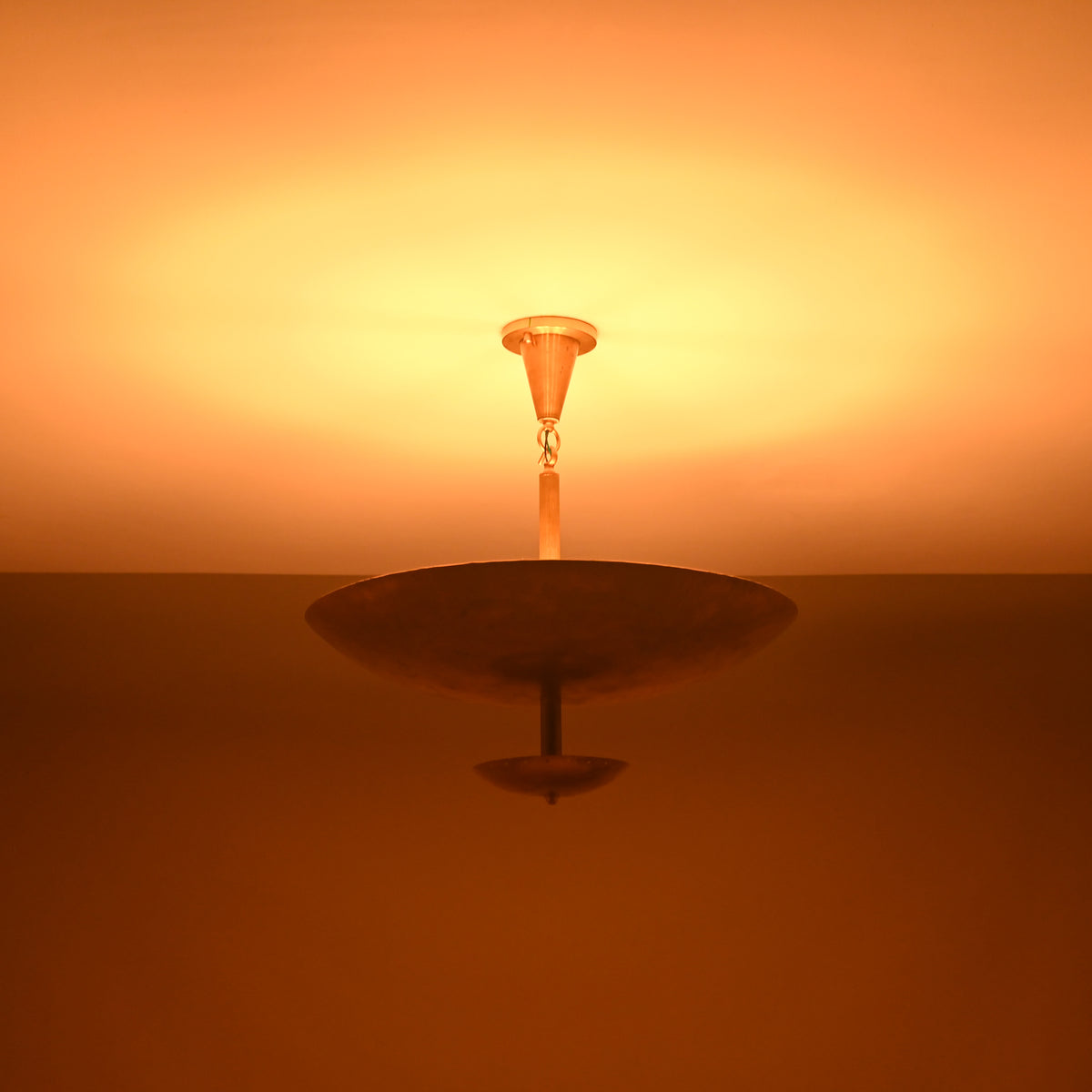 Elegant Custom Brass & Glass Chandelier | Mid Century Modern Pendant Light | Uplifting Ceiling Light Fixture | Handmade Lighting |  - 32373