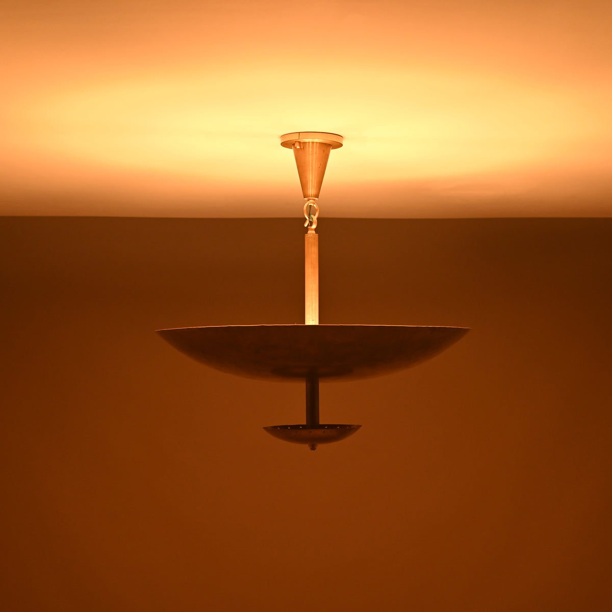 Elegant Custom Brass & Glass Chandelier | Mid Century Modern Pendant Light | Uplifting Ceiling Light Fixture | Handmade Lighting |  - 32373