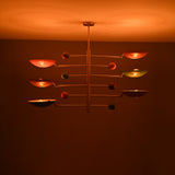 Mid-Century Modern Brass Chandelier | Custom Color Options 50” x 37” | Ceiling Uplight Fixture - 32374