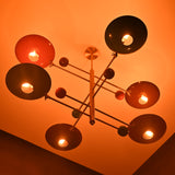 Mid-Century Modern Brass Chandelier | Custom Color Options 50” x 37” | Ceiling Uplight Fixture - 32374