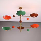 Mid-Century Modern Brass Chandelier | Custom Color Options 50” x 37” | Ceiling Uplight Fixture - 32374