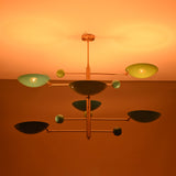 Lisbon Ortbital  -  Uplifting Brass Chandelier - 6 Lights - 32375