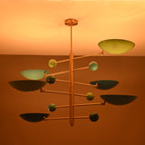 Lisbon Ortbital  -  Uplifting Brass Chandelier - 6 Lights - 32375