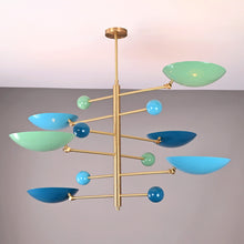 Mid-Century Modern Brass Chandelier | Custom Color Options 50” x 37” | Ceiling Uplight Fixture - 32375