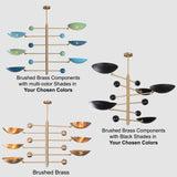 Lisbon Ortbital  -  Uplifting Brass Chandelier - 6 Lights - 32375