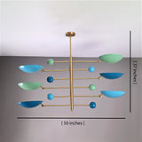 Lisbon Ortbital  -  Uplifting Brass Chandelier - 6 Lights - 32375