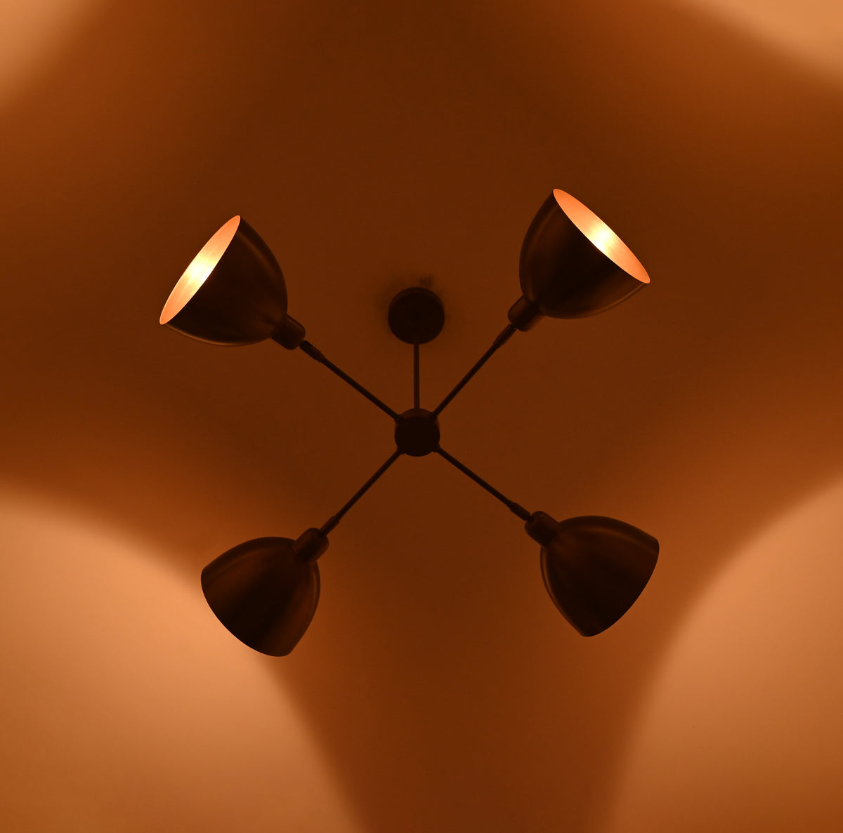 Modern Industrial Brass Chandelier – Customizable Ceiling Light Fixture Handmade | Adjustable Finish | 33"x28" - 32376