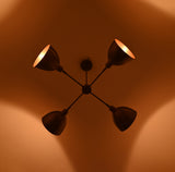 Modern Industrial Brass Chandelier – Customizable Ceiling Light Fixture Handmade | Adjustable Finish | 33"x28" - 32376