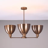 Modern Industrial Brass Chandelier – Customizable Ceiling Light Fixture Handmade | Adjustable Finish | 33"x28" - 32376