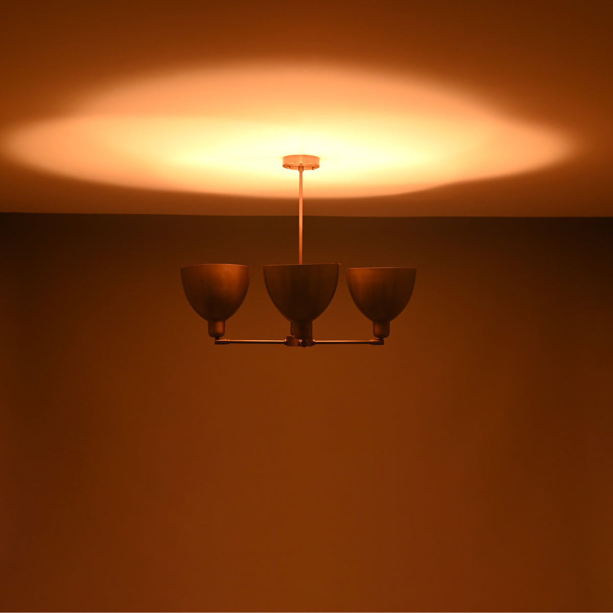 Modern Industrial Brass Chandelier – Customizable Ceiling Light Fixture Handmade | Adjustable Finish | 33"x28" - 32376