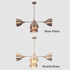 Brass Leaf Studio Industrial Brass Made, 4 Lights Pendant Mid Century Modern Raw Brass Sputnik Chandelier Light Fixture 33