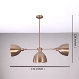 Modern Industrial Brass Chandelier – Customizable Ceiling Light Fixture Handmade | Adjustable Finish | 33"x28" - 32376