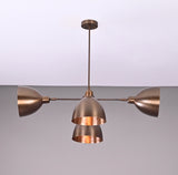 Modern Industrial Brass Chandelier – Customizable Ceiling Light Fixture Handmade | Adjustable Finish | 33"x28" - 32376
