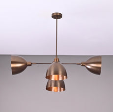 Brass Leaf Studio Industrial Brass Made, 4 Lights Pendant Mid Century Modern Raw Brass Sputnik Chandelier Light Fixture 33