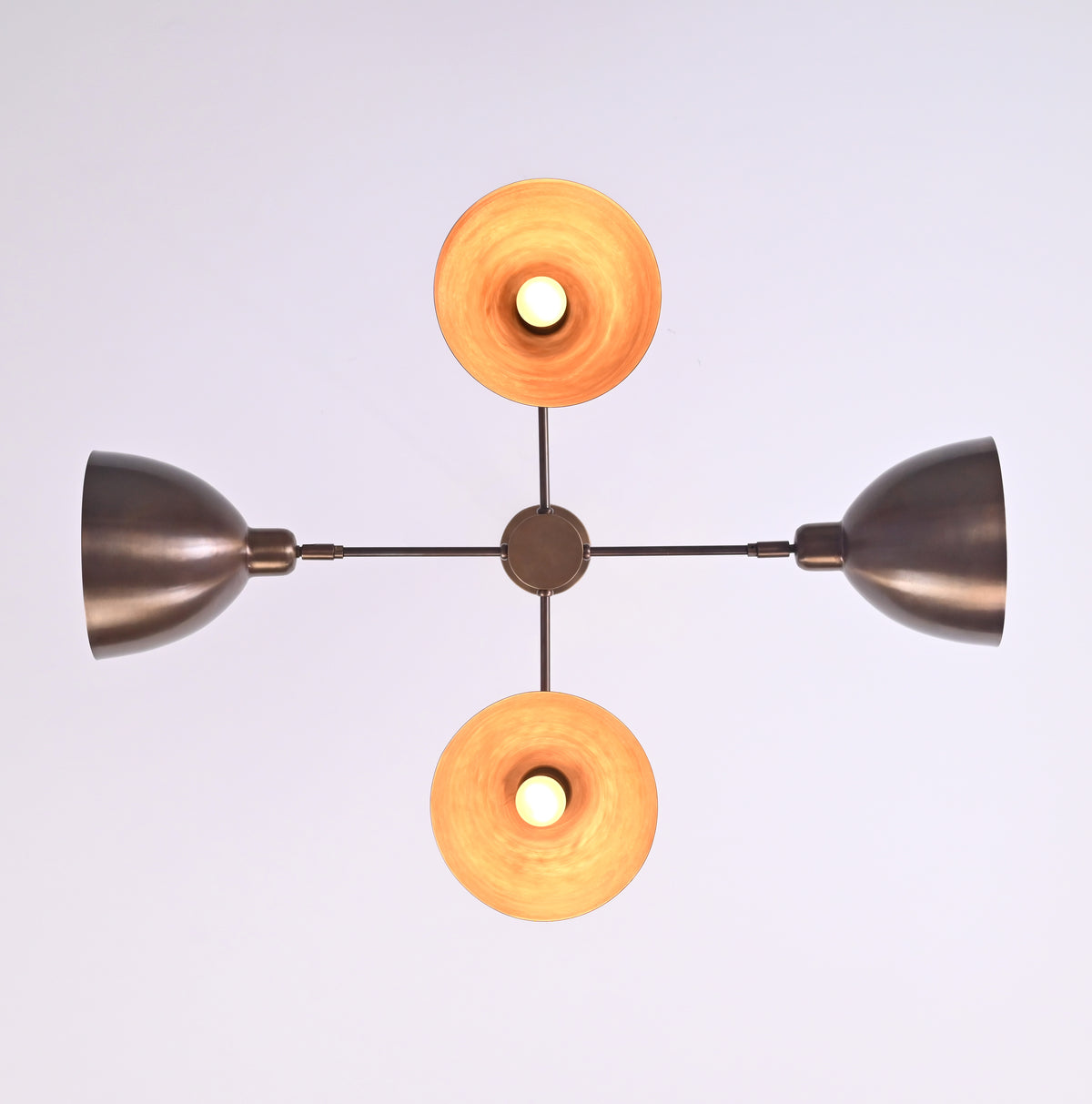 Modern Industrial Brass Chandelier – Customizable Ceiling Light Fixture Handmade | Adjustable Finish | 33"x28" - 32376