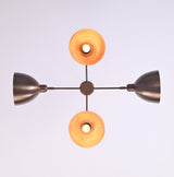 Modern Industrial Brass Chandelier – Customizable Ceiling Light Fixture Handmade | Adjustable Finish | 33"x28" - 32376